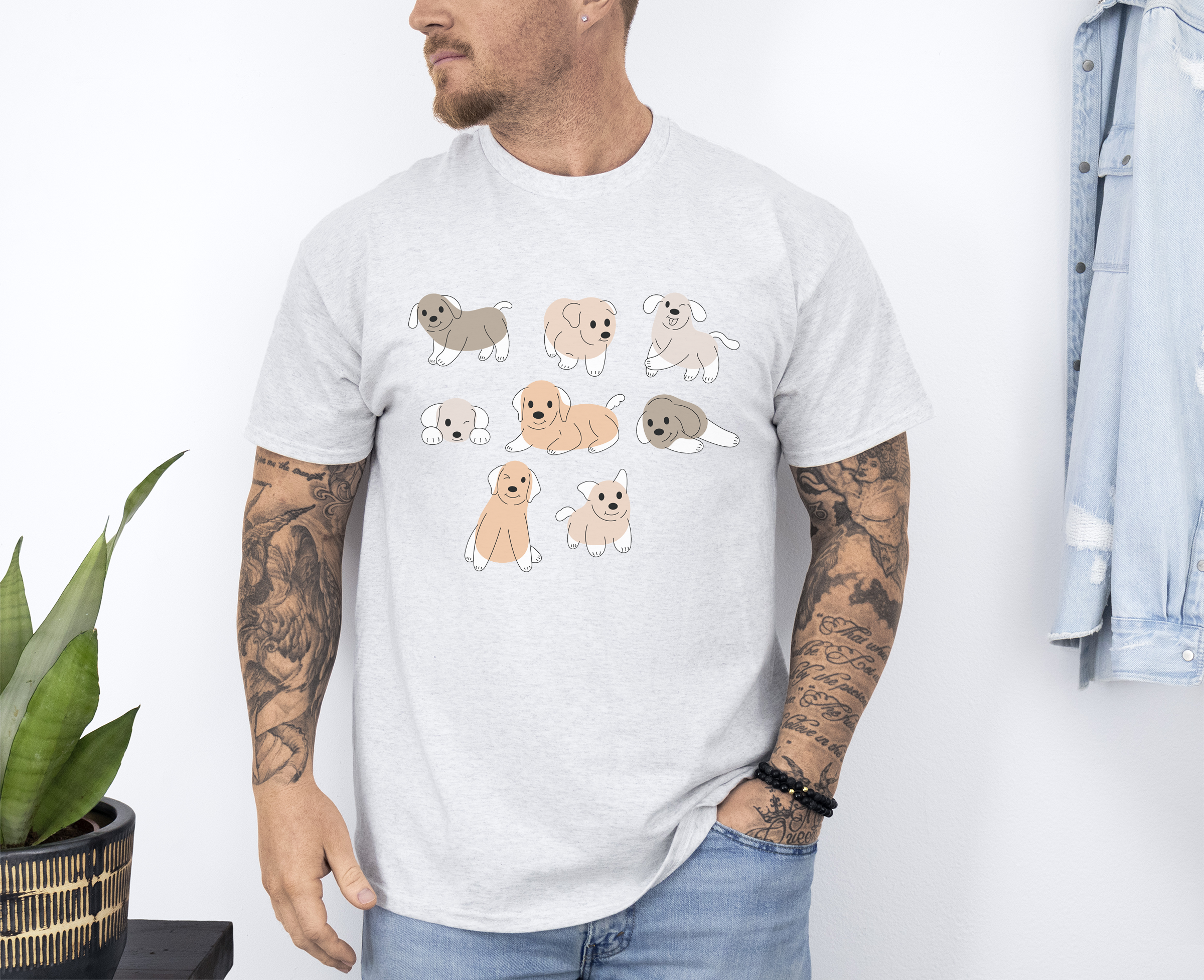 Splodge Dogs custom print heavy cotton T-Shirt
