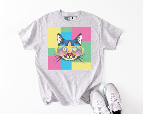 Cat Specs custom print heavy cotton T-Shirt