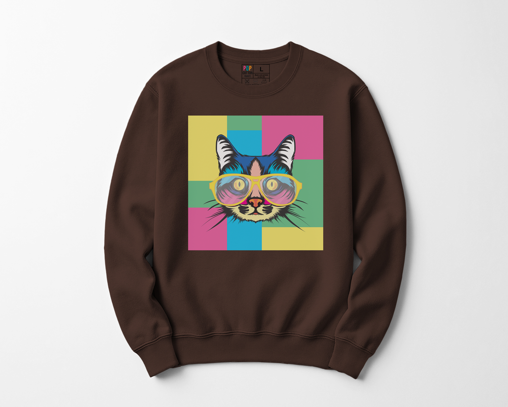 Cat Specs custom print heavy blend sweatshirt