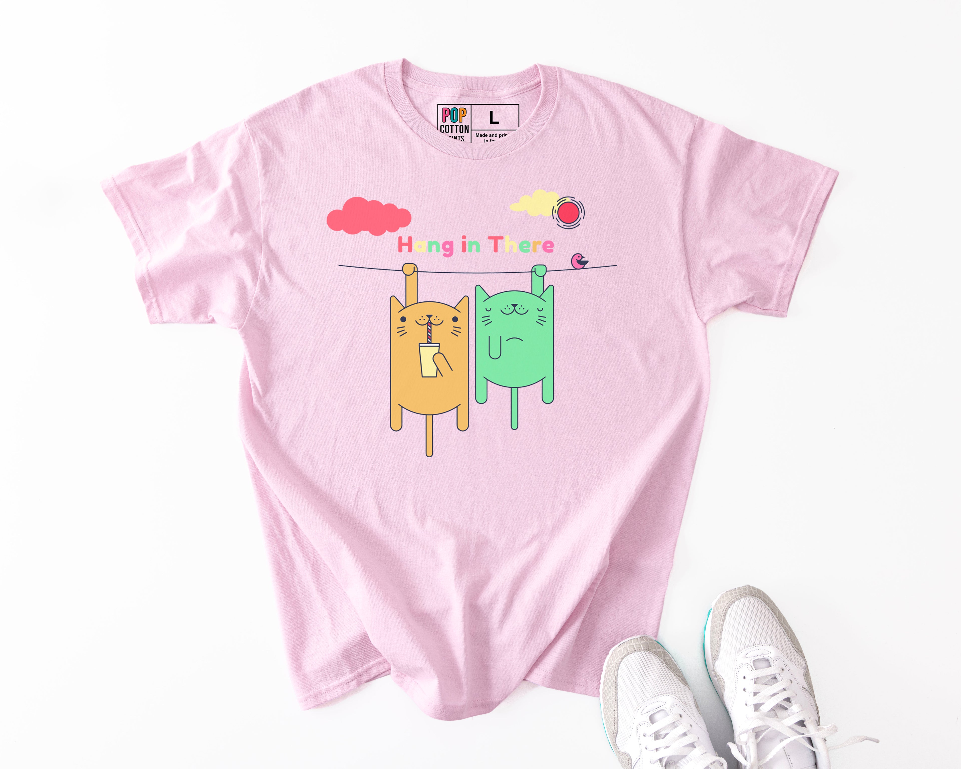 Hang in There custom print heavy cotton T-Shirt