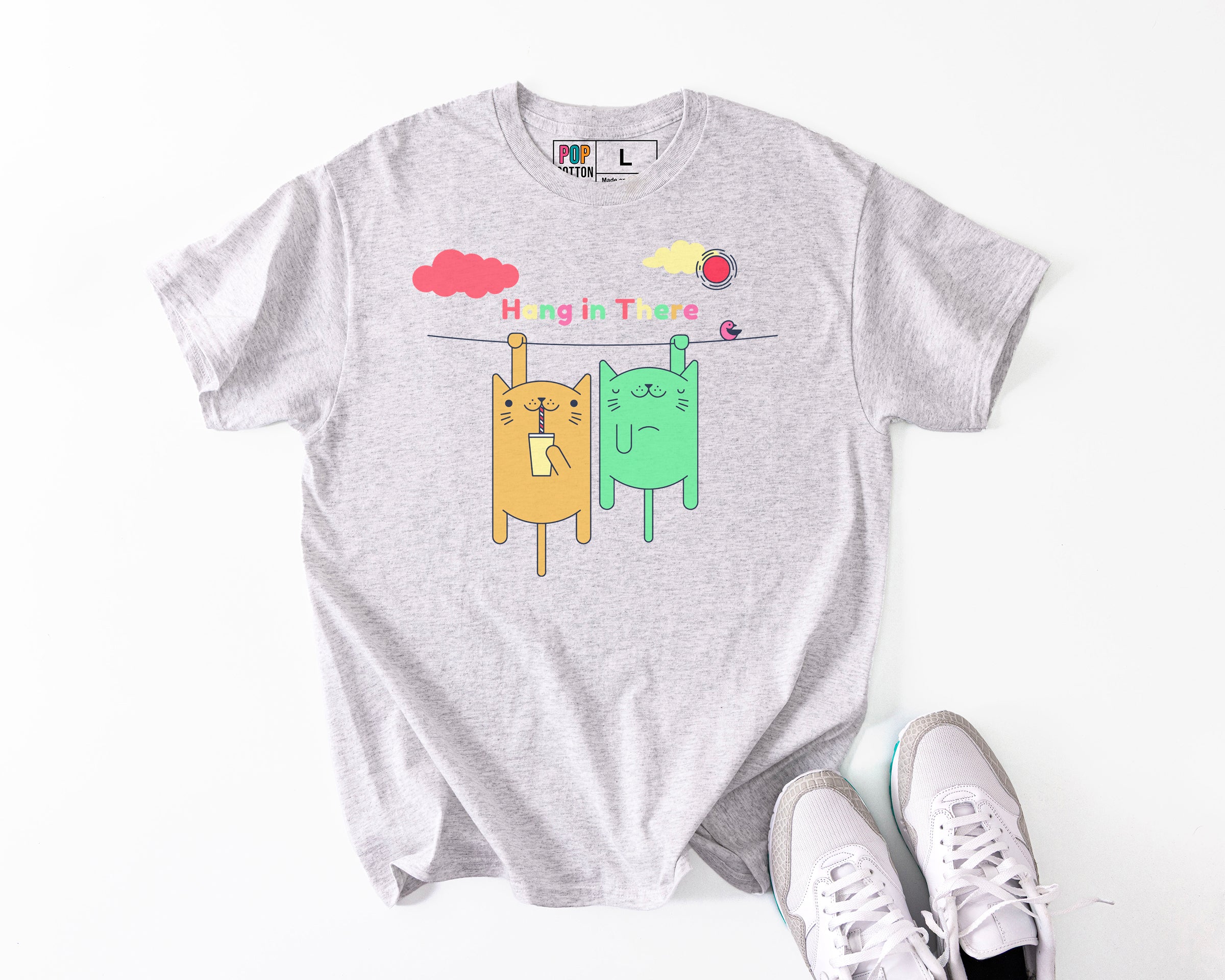 Hang in There custom print heavy cotton T-Shirt