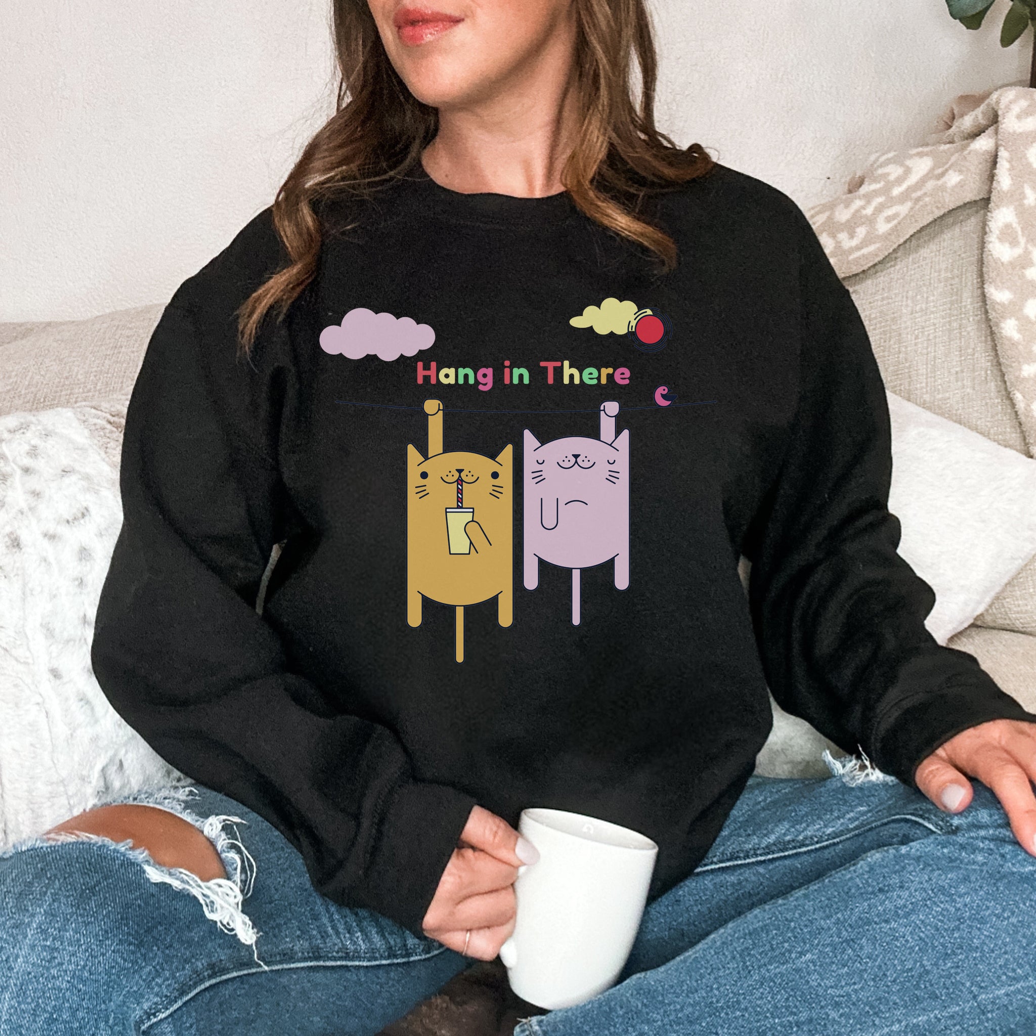 Hang in There custom print heavy blend sweatshirt