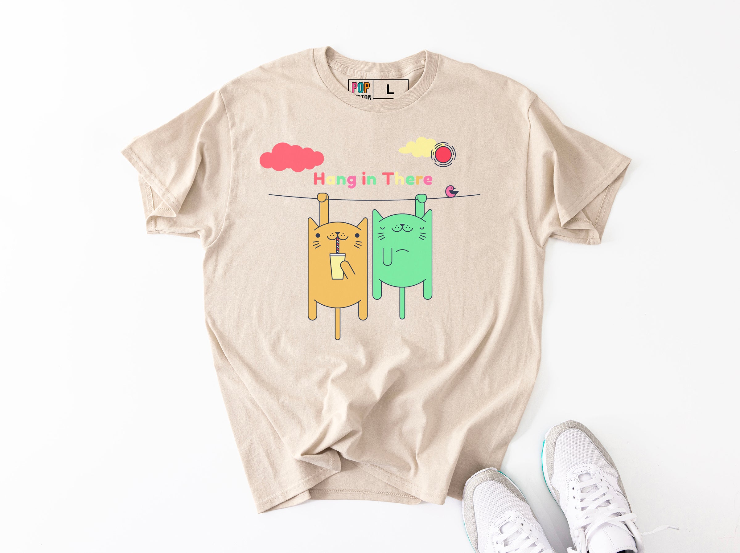 Hang in There custom print heavy cotton T-Shirt