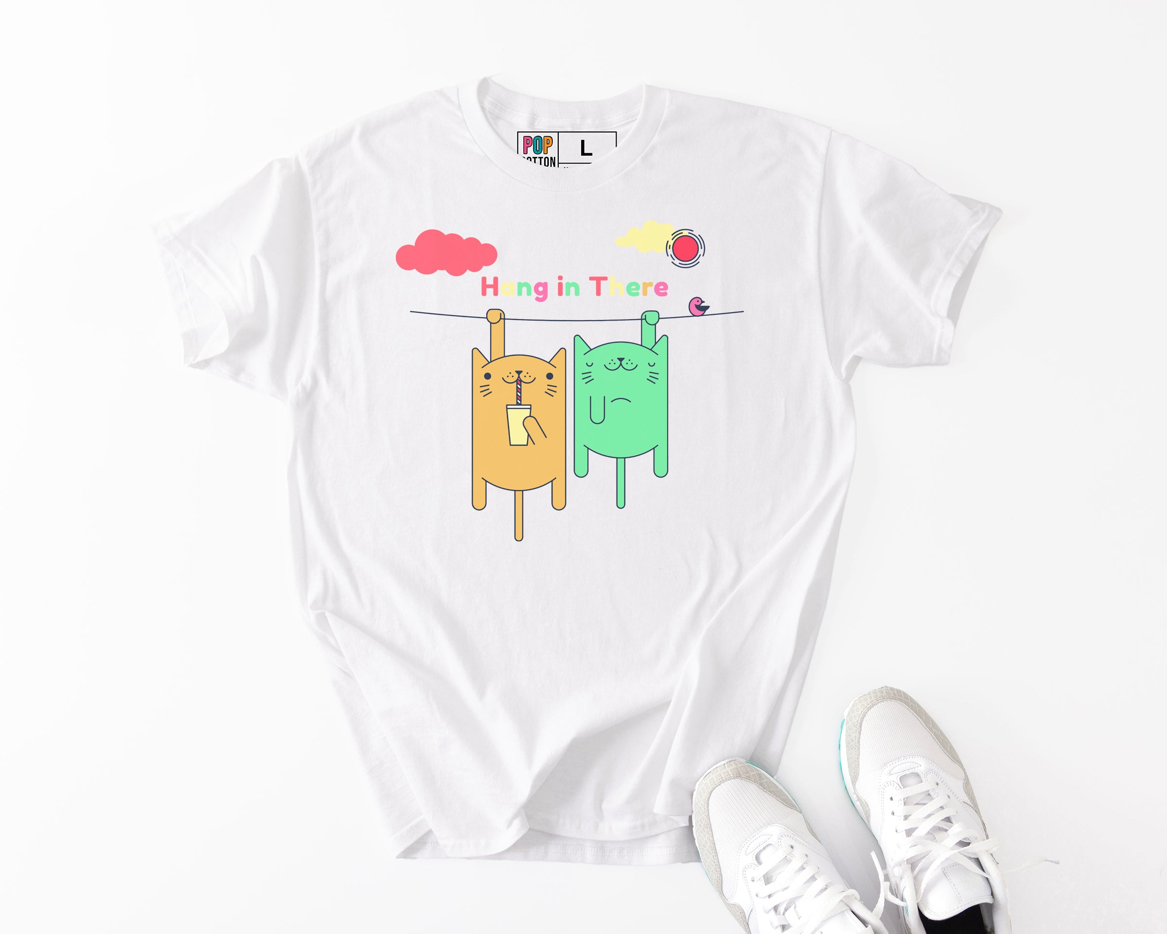 Hang in There custom print heavy cotton T-Shirt