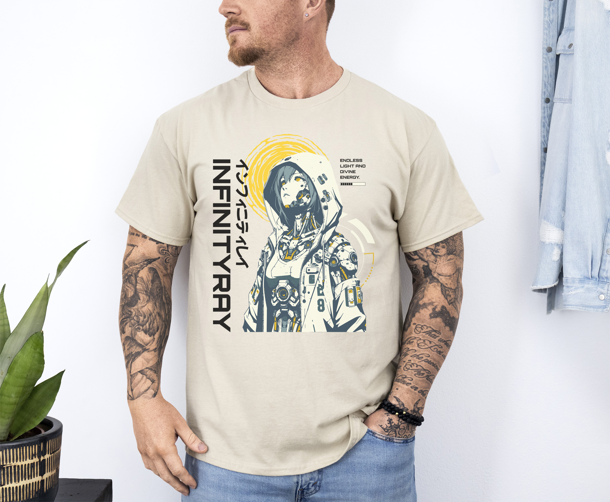 Infinity Ray custom print heavy cotton T-Shirt