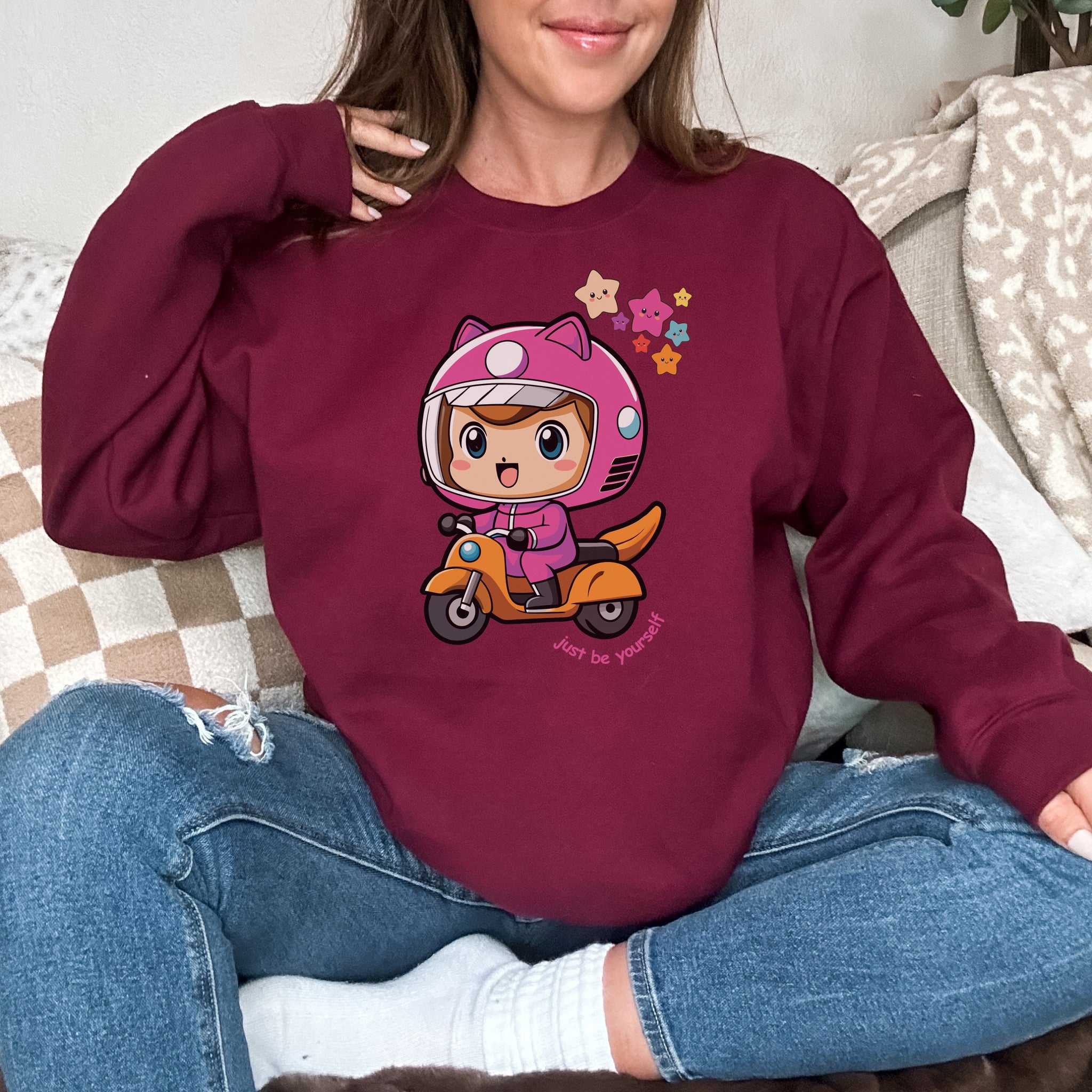 Just Be Youself custom print heavy blend sweatshirt