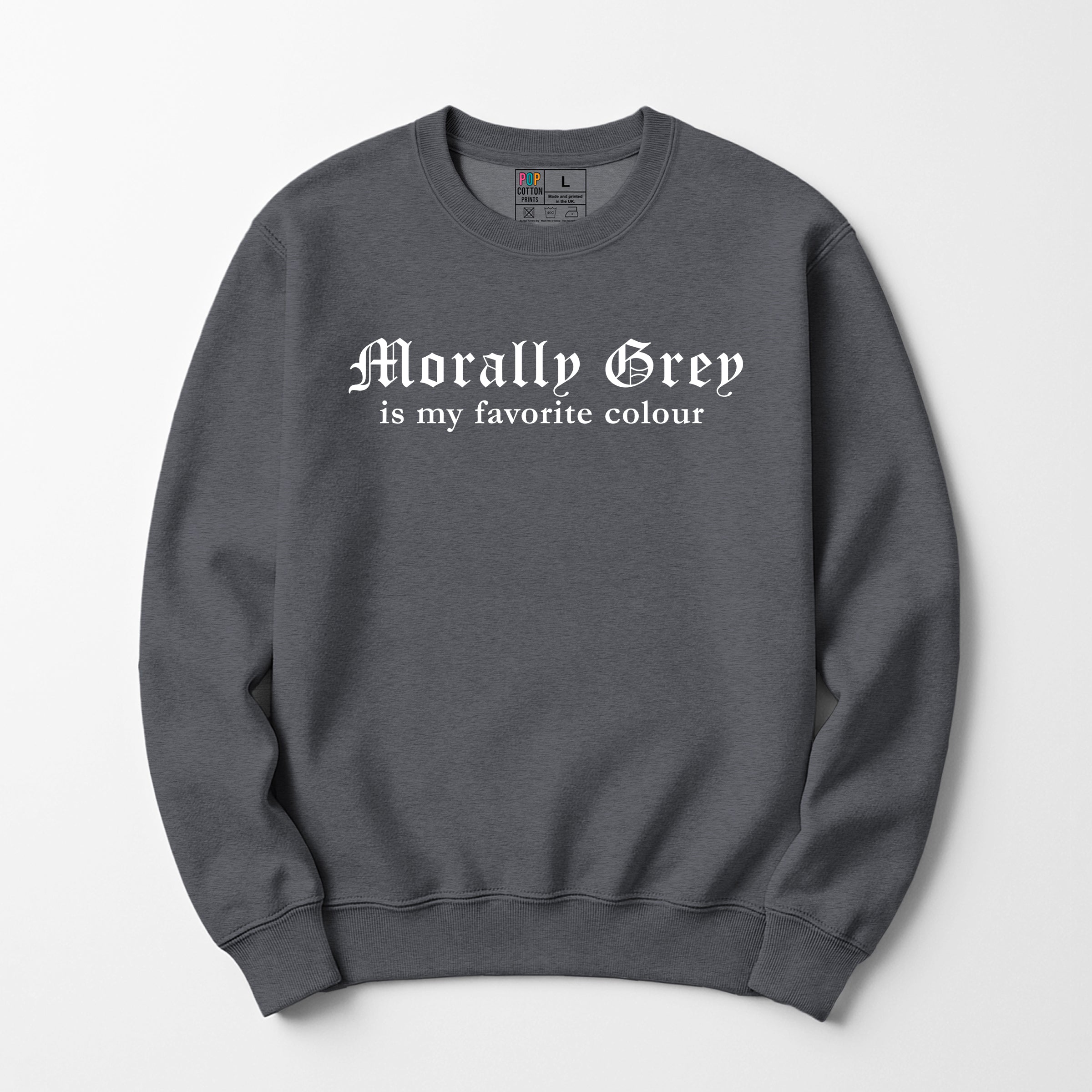Morally Grey custom print heavy blend sweatshirt