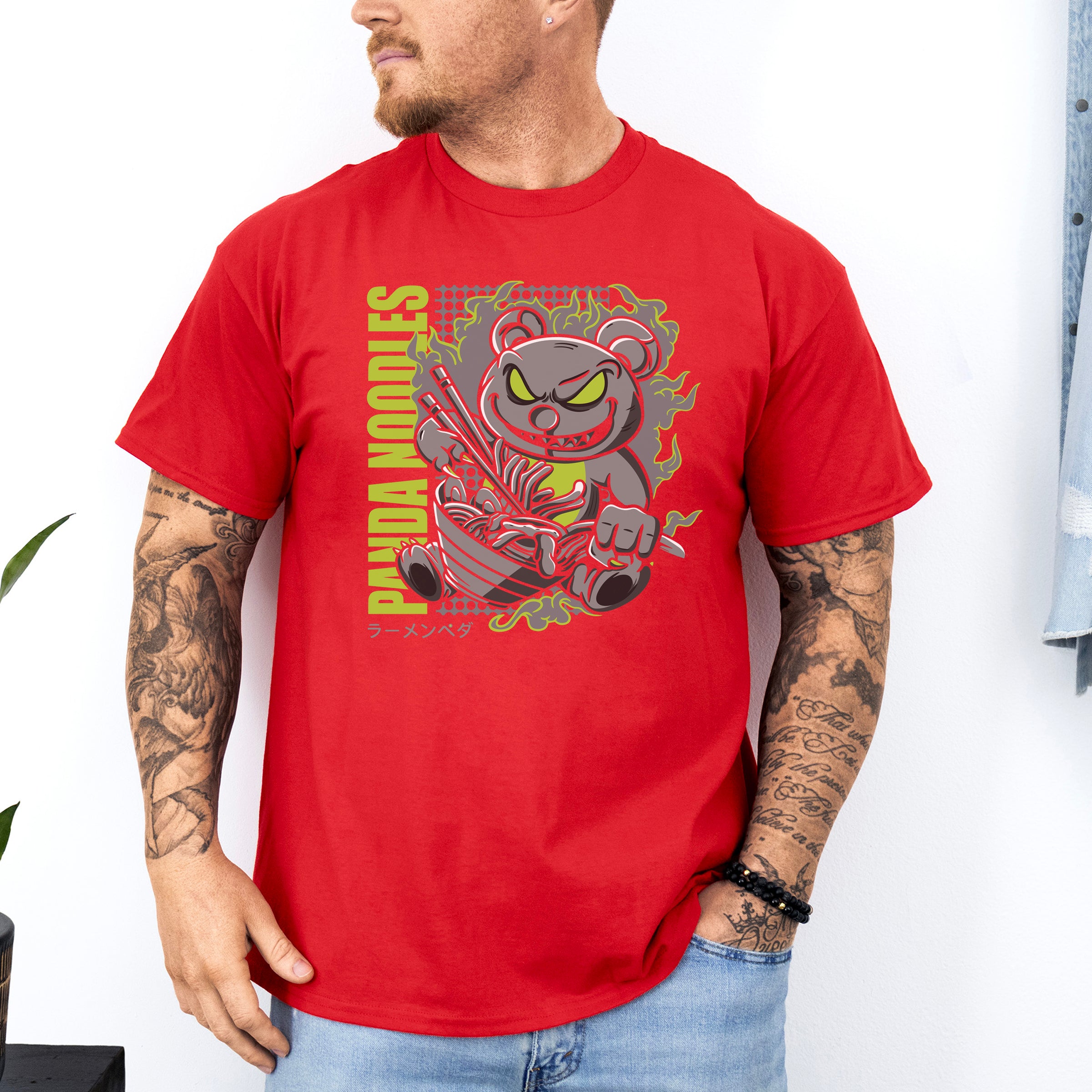 Panda Noodles custom print heavy cotton T-Shirt