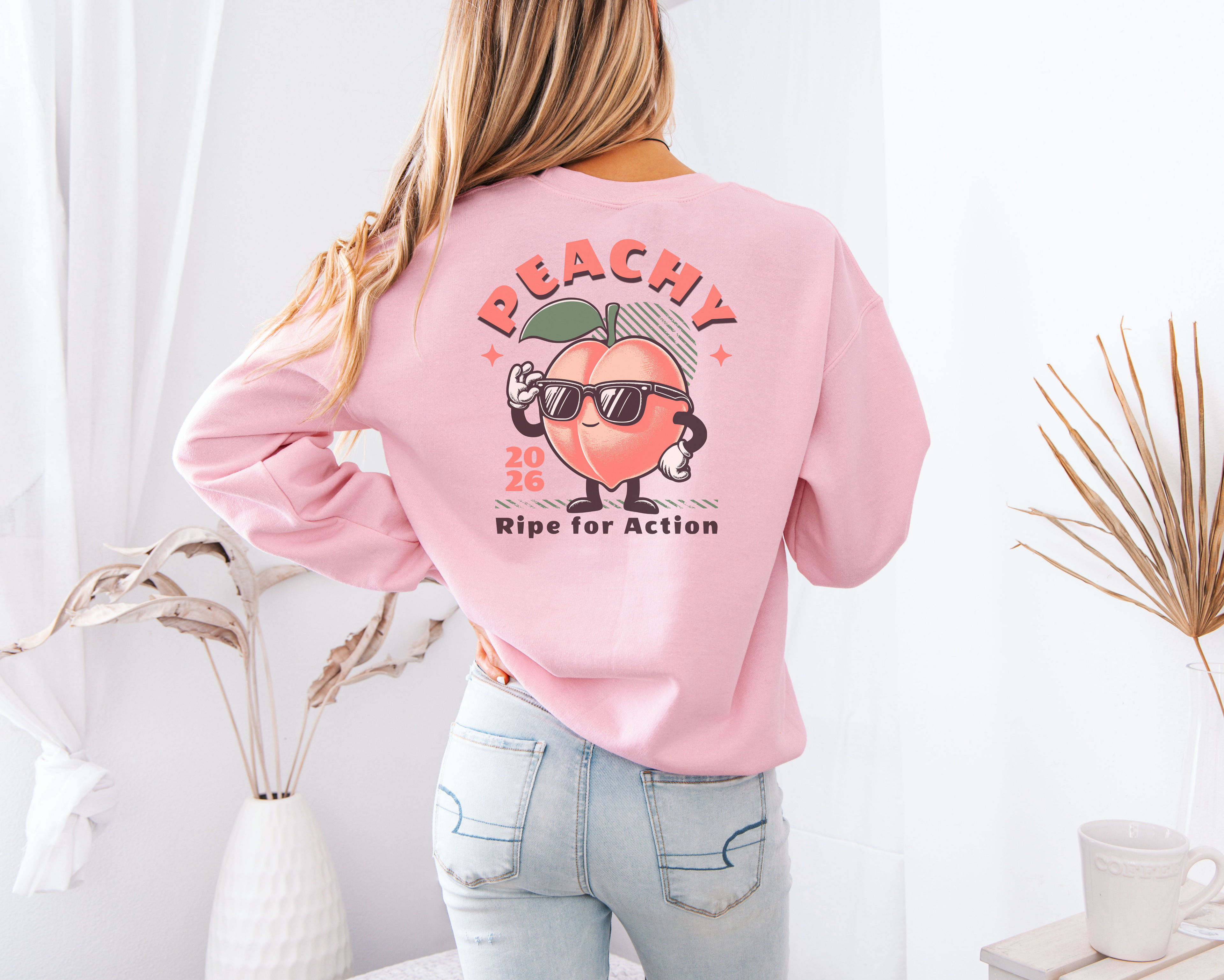 Peachy Front & Rear custom print heavy blend sweatshirt