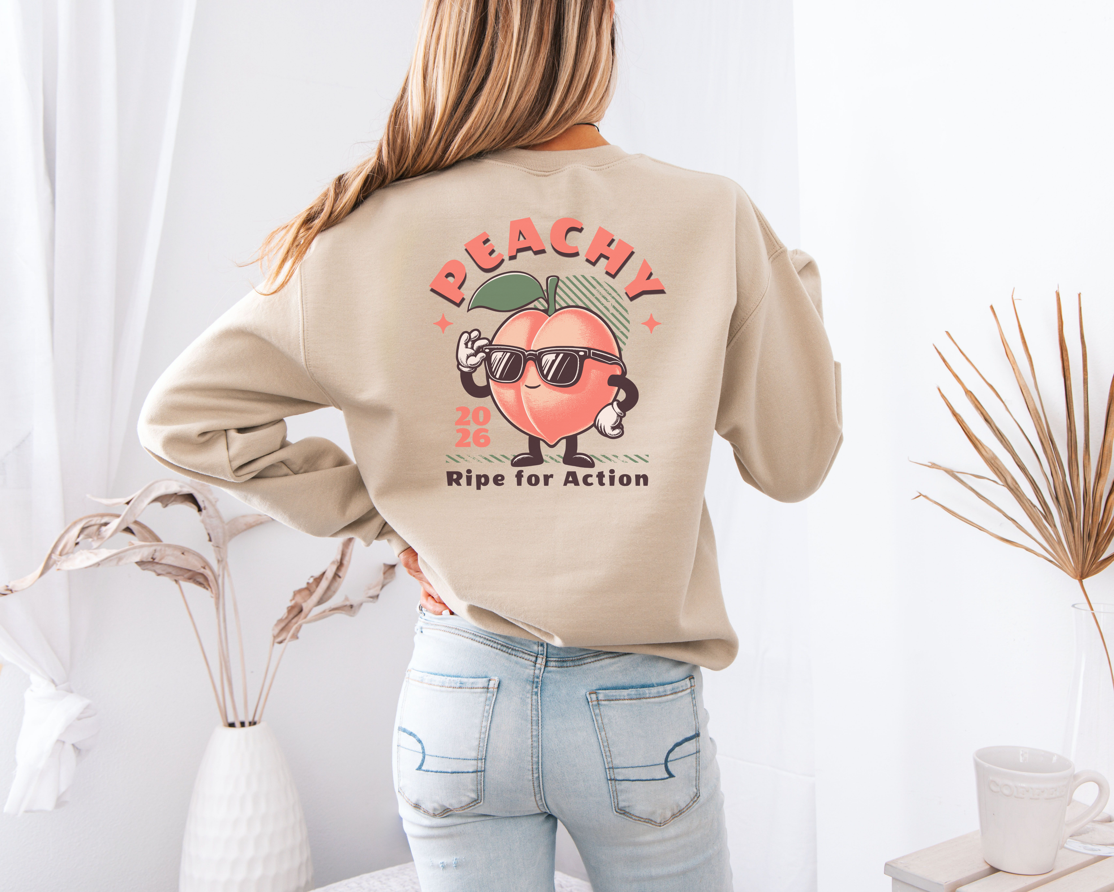 Peachy Front & Rear custom print heavy blend sweatshirt