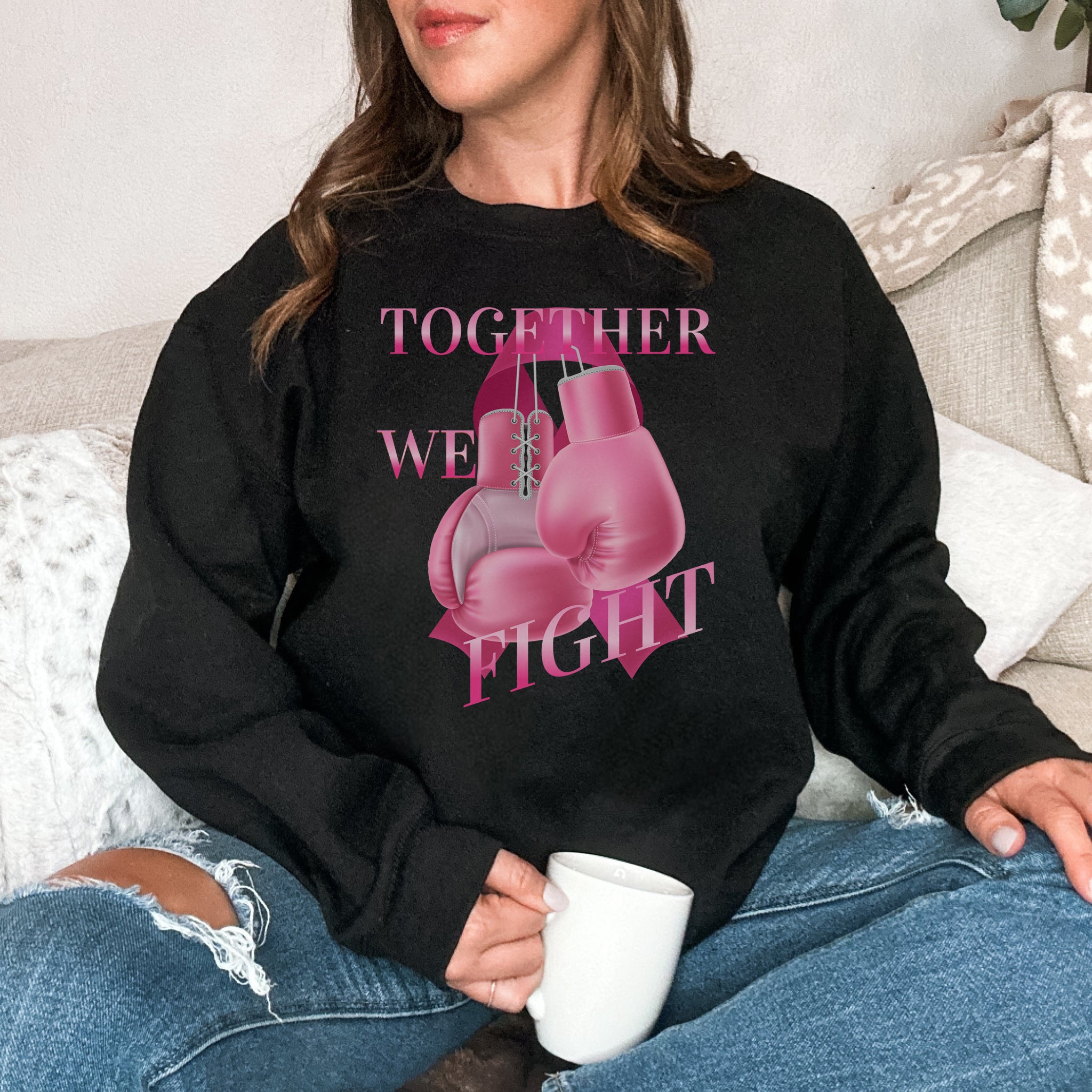 Together We Fight custom print heavy blend sweatshirt