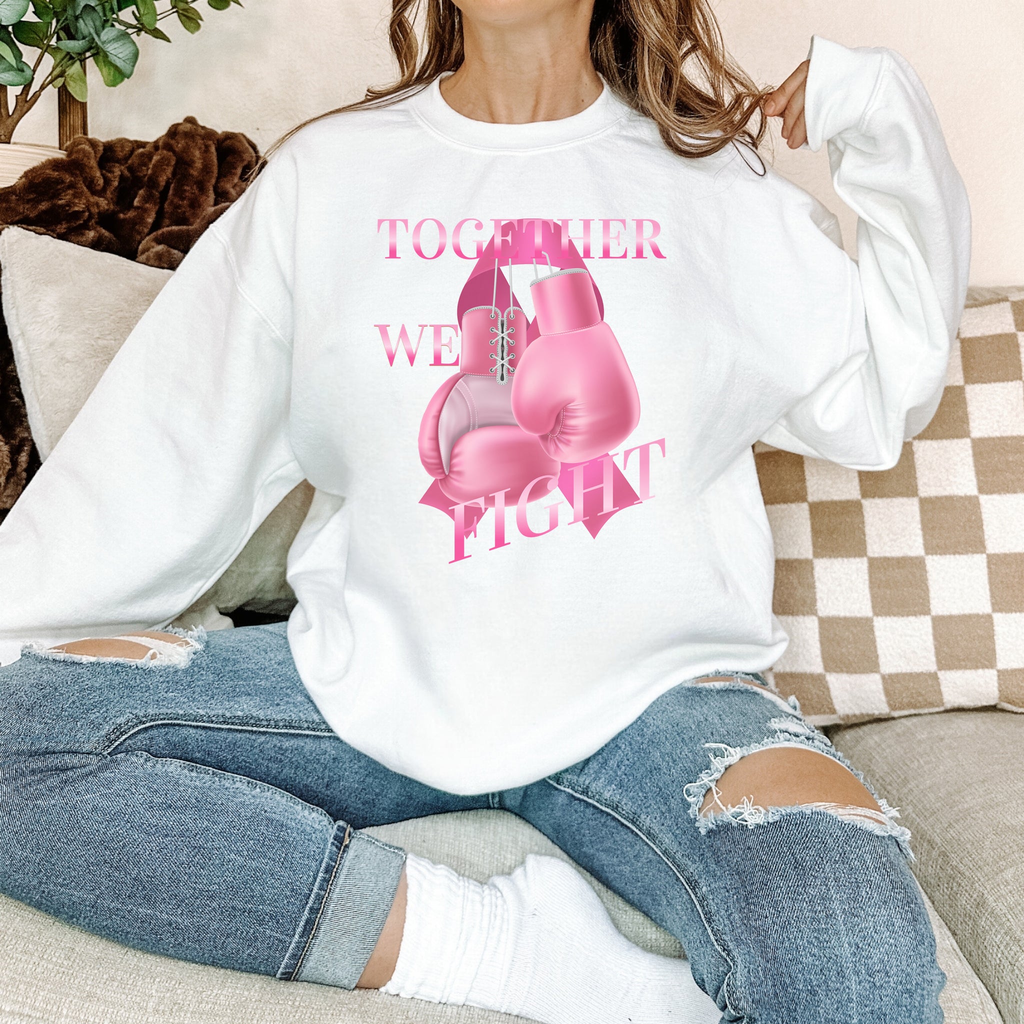 Together We Fight custom print heavy blend sweatshirt