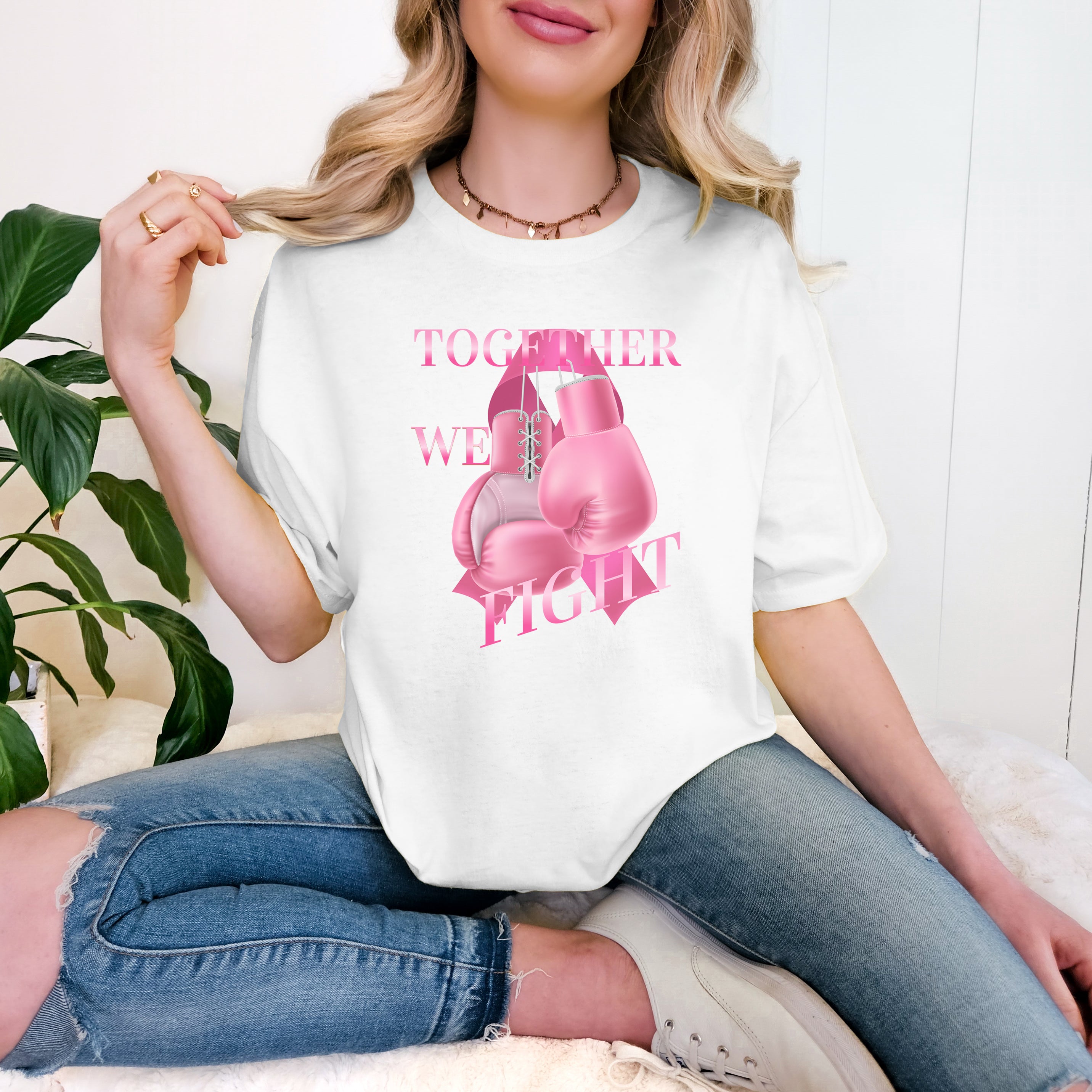 Together We Fight custom print heavy cotton T-Shirt